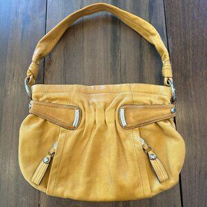 B Makowsky Butterscotch Pebbled Leather Hobo Shoulder Bag Handbag